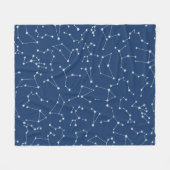 Couverture Polaire Constellations blanches sans couture sur fond bleu (Devant (Horizontal))
