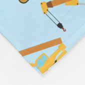 Couverture Polaire Construction de grue Camion Bébé Nom personnalisé (Coin)