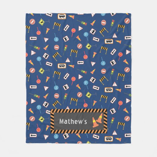 Couverture Polaire Construction et signalisation routière Bleu. Couve (Devant)