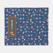 Couverture Polaire Construction et signalisation routière Bleu. Couve (Devant (Horizontal))