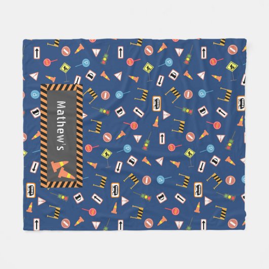 Couverture Polaire Construction et signalisation routière Bleu. Couve (Devant (Horizontal))