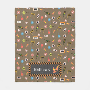 Couverture Polaire Construction et signalisation routière Brown. Couv