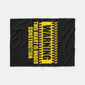 Couverture Polaire Construction Warning Valentines Day Heart Under Co (Devant (Horizontal))