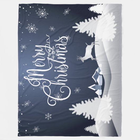 Couverture Polaire Conte de fées d'hiver de Noël. Forêt de Milou (Devant)