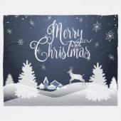 Couverture Polaire Conte de fées d'hiver de Noël. Forêt de Milou (Devant (Horizontal))