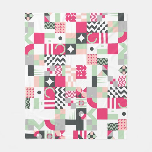 Couverture Polaire Contemporary geometric mosaic seamless pattern wit (Devant)