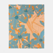 Couverture Polaire Contemporary Leaf Design in Peach (Devant)