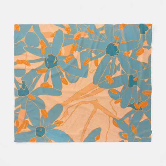 Couverture Polaire Contemporary Leaf Design in Peach (Devant (Horizontal))