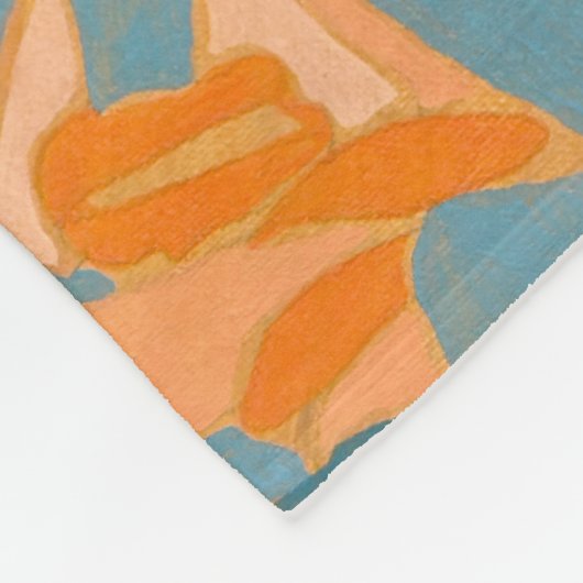 Couverture Polaire Contemporary Leaf Design in Peach (Coin)