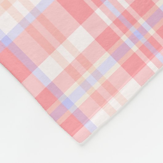 Couverture Polaire Contrôle bleu blanc rose Girly du plaid | (Coin)