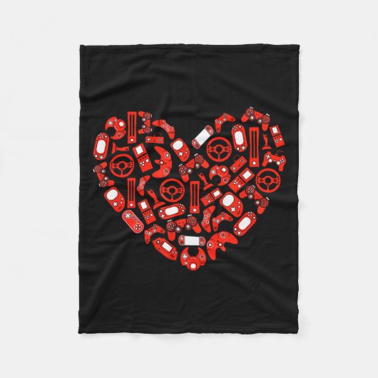 Couverture Polaire Contrôleur de jeu vidéo de la Saint-Valentin pour (Devant)