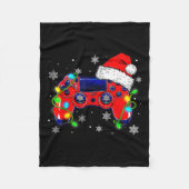 Couverture Polaire Contrôleur de jeu vidéo de Noël Santa Hat Gamer Bo (Devant)