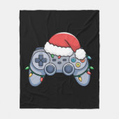Couverture Polaire Contrôleur de jeu vidéo Noël Santa Hat Gamer (Devant)