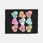 Couverture Polaire Conversation Hearts Groovy Valentines Day Cute Tea (Devant (Horizontal))