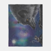 Couverture Polaire Conversation Whimsical : Loup et souris (Devant)