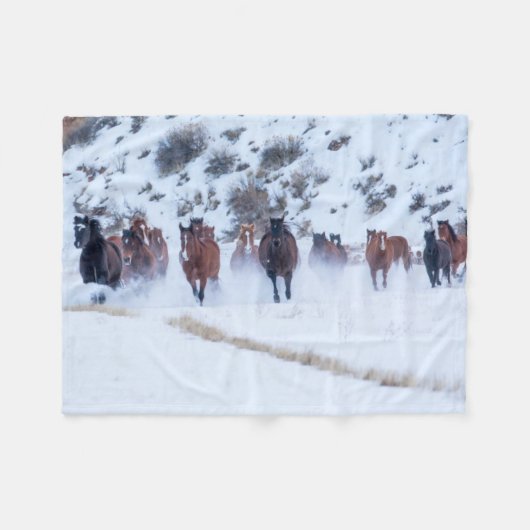 Couverture Polaire Convoi de chevaux Cowboy | Ranch Hideout, Shell, W (Devant (Horizontal))