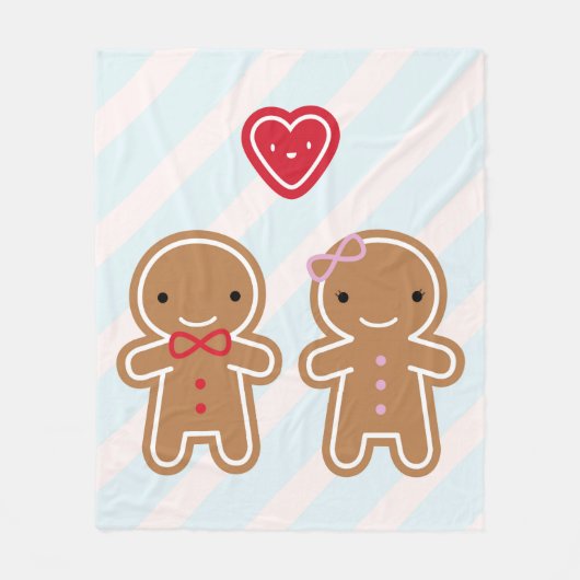 Couverture Polaire Cookie Cute Gingerbread Couple (Devant)