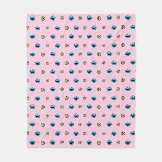 Couverture Polaire Cookie Monster and Cookies Pink Pattern (Devant)