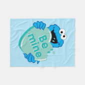 Couverture Polaire Cookie Monster "Be Mine" Candy Saint-Valentin (Devant (Horizontal))