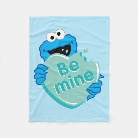 Couverture Polaire Cookie Monster "Be Mine" Candy Saint-Valentin (Devant)