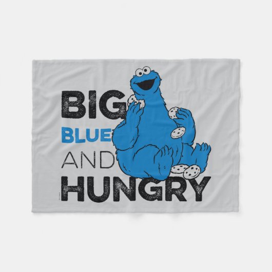 Couverture Polaire Cookie Monster | Big Blue & Hungry (Devant (Horizontal))