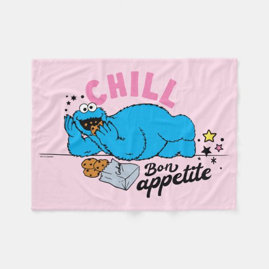 Couverture Polaire Cookie Monster | Bon appétit Chill (Devant (Horizontal))