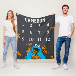 Couverture Polaire Cookie Monster Chalkboard Baby Milestone