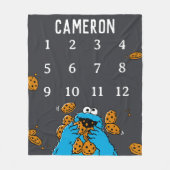 Couverture Polaire Cookie Monster Chalkboard Baby Milestone (Devant)
