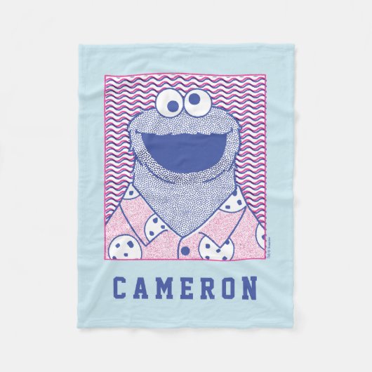 Couverture Polaire Cookie Monster | Cookie Bouton Bas (Devant)
