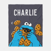Couverture Polaire Cookie Monster Eating All the Cookies (Devant)