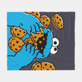 Couverture Polaire Cookie Monster Eating All the Cookies (Devant (Horizontal))