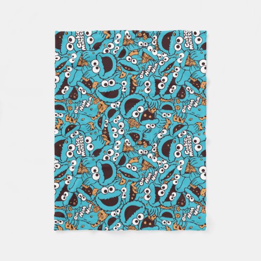Couverture Polaire Cookie Monster | Nom Nom Nom Nom Motif (Devant)