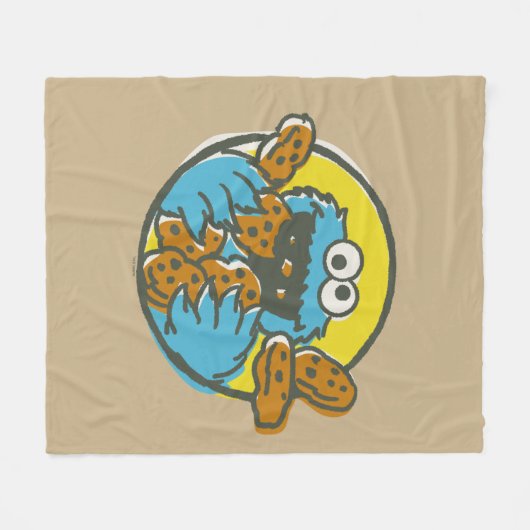 Couverture Polaire Cookie Monster Retro (Devant (Horizontal))