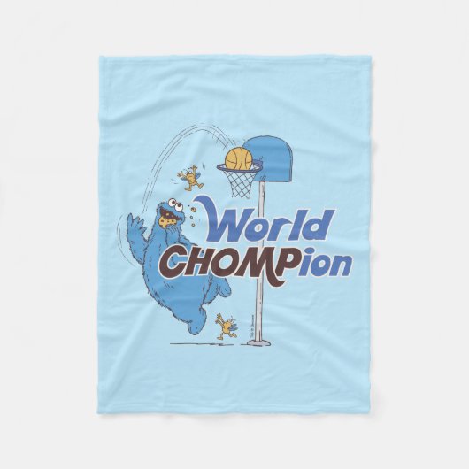 Couverture Polaire Cookie Monster | Tirer sur des cerceaux de basket- (Devant)