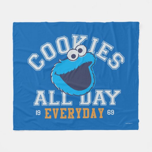 Couverture Polaire Cookie Monster tous les jours (Devant (Horizontal))