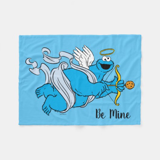 Couverture Polaire Cookie Monster Valentine's Cupid (Devant (Horizontal))