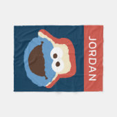 Couverture Polaire Cookie Monster Woodland Face | Ajouter Votre Nom (Devant (Horizontal))