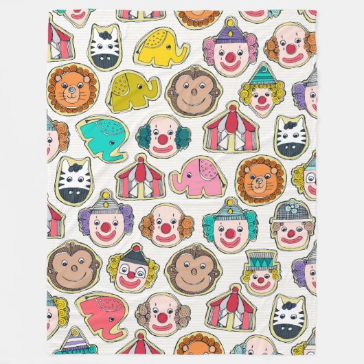 Couverture Polaire cookies de cirque multi (Devant)