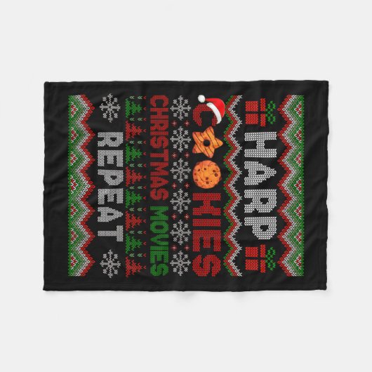 Couverture Polaire Cookies de la harpe Films de Noël Répéter le Sweat (Devant (Horizontal))