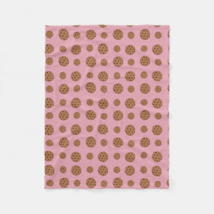 Couverture Polaire Cookies de puce chocolat rose clair motif