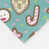 Couverture Polaire Cookies Noël Turquoise (Coin)