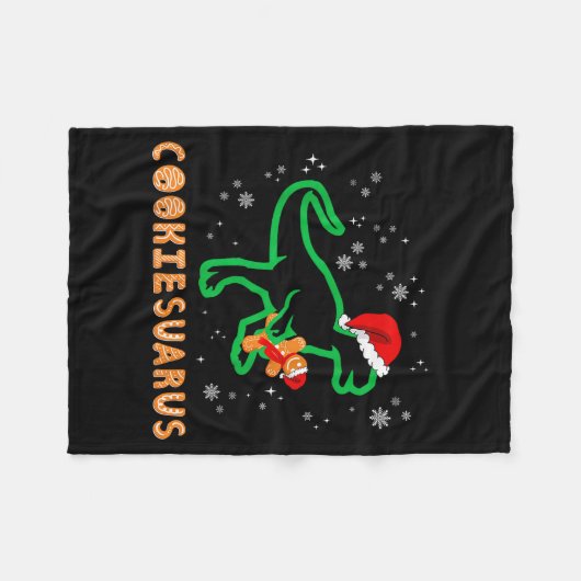 Couverture Polaire Cookiesaurus Christmas Dinosaur Rex Sugar Cookie  (Devant (Horizontal))