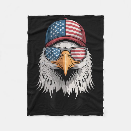 Couverture Polaire Cool 4 juillet Eagle Usa Drapeau Sungles Indépenda (Devant)