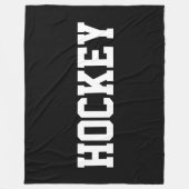 Couverture Polaire Cool Athletic Bold White HOCKEY Text On Deep Black (Devant)