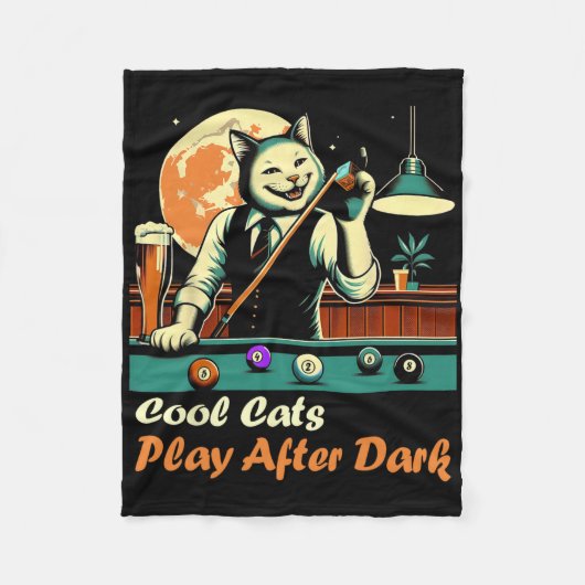 Couverture Polaire Cool Billiard Jouer Kitty Cat (Devant)