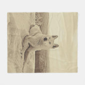 Couverture Polaire Cool Blanc Husky Et Cadeaux De Neige Amateurs (Devant (Horizontal))