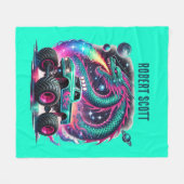 Couverture Polaire Cool boys monster truck ajouter nom (Devant (Horizontal))