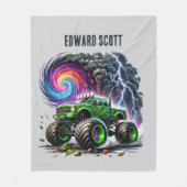 Couverture Polaire Cool boys monster truck ajouter nom (Devant)