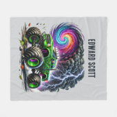 Couverture Polaire Cool boys monster truck ajouter nom (Devant (Horizontal))