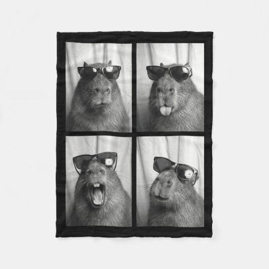 Couverture Polaire Cool Capybara With Sungles Photobooth Funny Rodent (Devant)